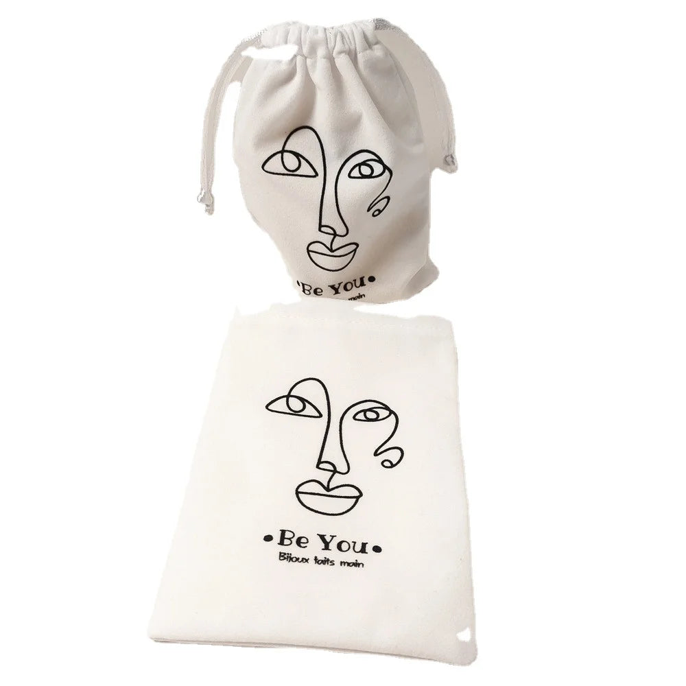 Custom Velvet Jewelry Bag 100% Organic Cotton Canvas Pouch Small Cotton Drawstring Bag With Logo for Gift Packaging