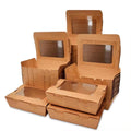 Take Away Food Containers Kraft Paper Disposable Salad Packaging Box with Transparent Window