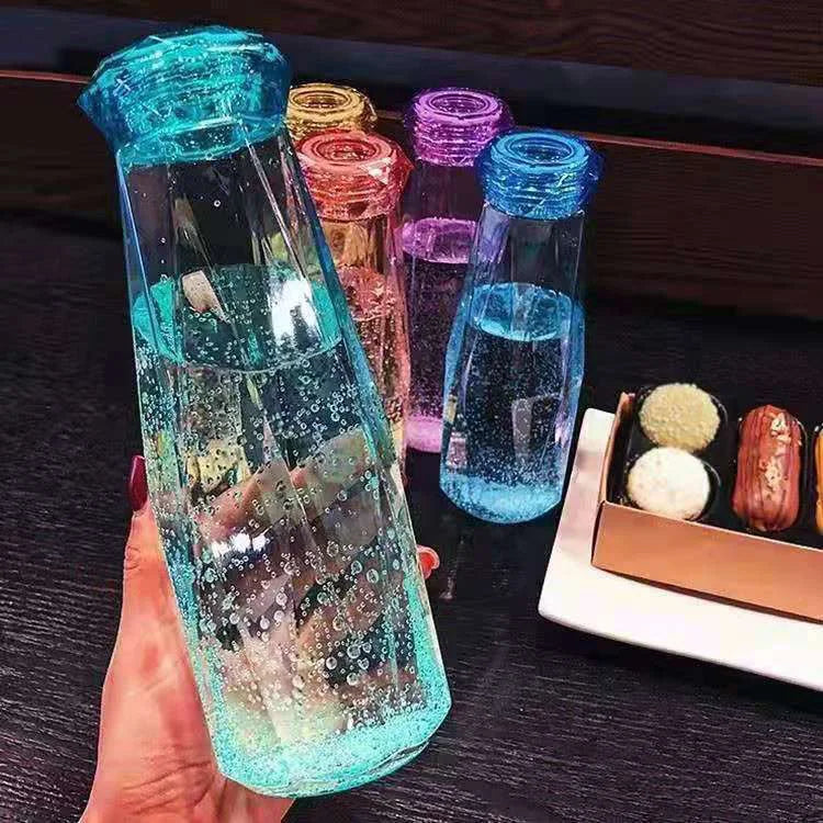Hot Sale Factory Cheap Price Outdoor Bling Colorful Gourde D'eau Glass Water Bottle