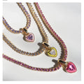 New Arrival 18k Gold Enamel Heart Delicacy Zircon Moissanite Diamond Tennis Chain Necklace Hot Sale Products for Gift