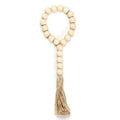 30cm 21pcs 18mm Wood Beads Garland with Tassels  Farmhouse Rustic Natural  Wall Hanging Doorknob Wooden Bead String