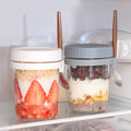 350ml Oat Cup Glass with Lid and Spoon Seal Light Breakfast Cup Portable Milk Salad Yogurt Cup Hot Sale Vegetable and Fruit Mug