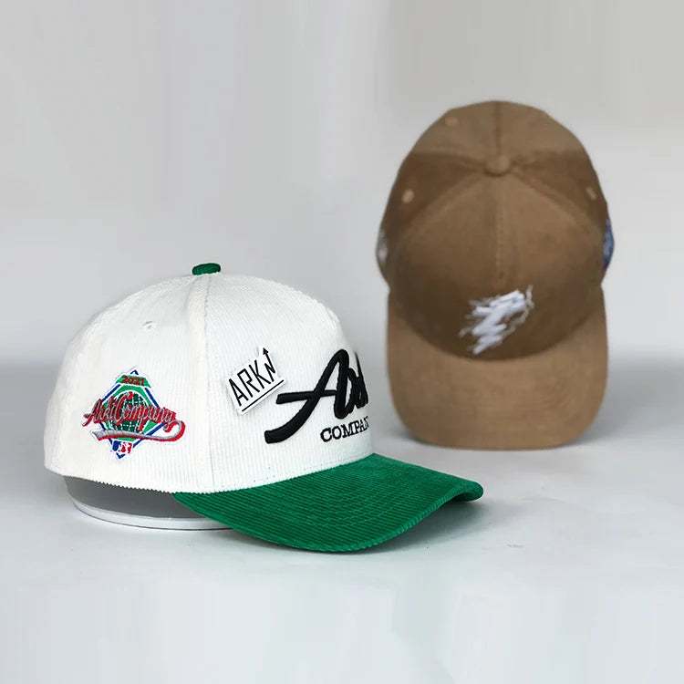 Unisex Curved Brim Summer Gorras 5 Panel Corduroy Baseball Cap Hat