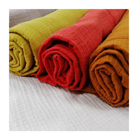 Wholesale 100% Cotton Organic Muslin Double Layer Baby Eco Friendly Garment Crepe Double Gauze Fabric