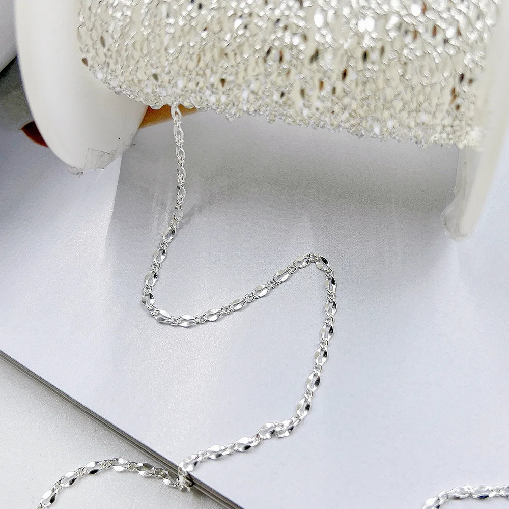 Vintage 925 Sterling Silver 1.8mm Twisted Lip Bulk Chains Bulk for Jewelry Making