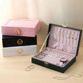 New Rectangular PU Leather Jewelry Box for Rings Earrings Necklaces High-End Jewelry Storage Box for Storage Gifts