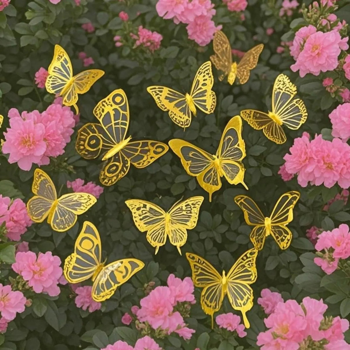 Ychon Hot Selling 3D Hollow Metal Butterfly Decoration Birthday Party Cake Topper for Wedding Valentine's Day Supply