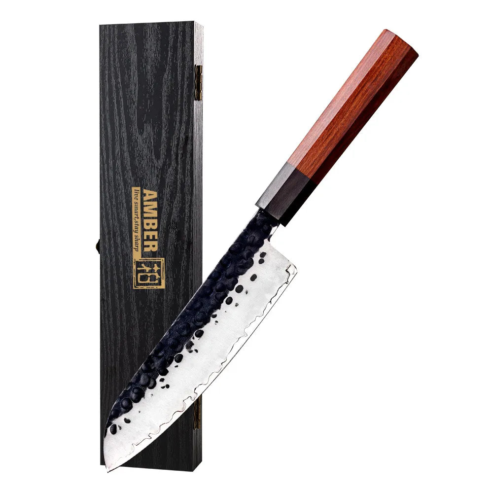 AUS10 High Carbon Steel Hand-forged Japanese Knife Knife Santoku Professional Kitchen Knives with Wooden Handles