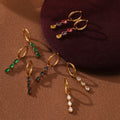 Water Drop Zircon Tassel Pendant Earrings Color High Quality Stainless Steel Colored Zircon Pendant Loop Earrings