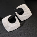 TongLing European Zinc Alloy Silver Plated Chunky Earrings Brushed Fashion Exaggerated Geometric Earrings for Party