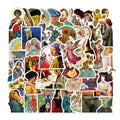50Pcs Famous Artist Oil Painting Decor Graffiti Stickers for Luggage Laptop Bottle Phone Waterproof DIY Label