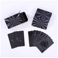 Full Black Full Gold Foil Plated PET Grid Laser Poker Playing Cards Double Sided Four-Color Printing Plastic Smooth Texture
