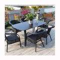Modern Portable Durable Garden Rattan Woven Black Outdoor Patio Park Armchairs with Aluminum Frame Waterproof & Stackable