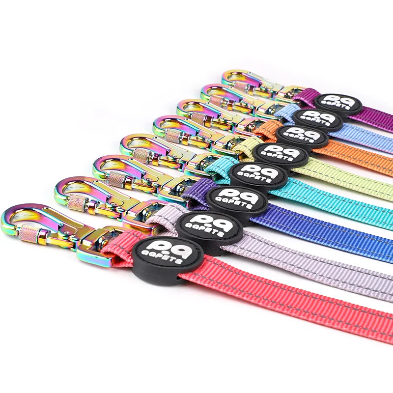 Luxury Reflective Dog Leash Oem Colorful Designs Dog Belt Print Pattern Nylon Material Handsfree Scarf Manufacturer's Direct
