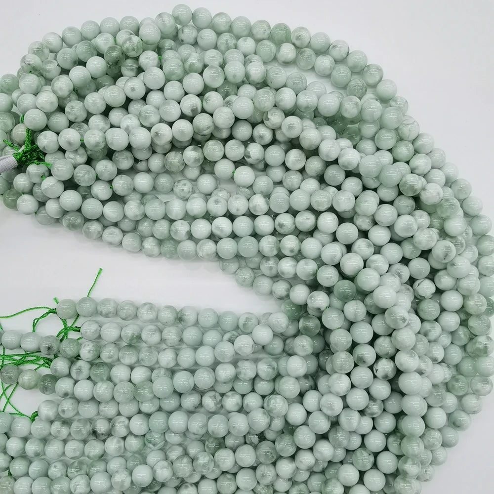 Hot Sale Natural Stone Beads Green Ange Lite Beads for Jewelry Making Stone Wholesale Loose Stone Beads