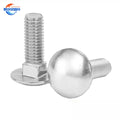 Galvanized M10 High Strength Bolts with Rounded Head 100mm Length Plain Carriage Bolt DIN603 Stainless Steel Bolt and Nuts