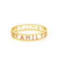 Chris April in Stock 316L Stainless Steel PVD Gold Plated Letters FAMILY Hollow Out Cuff Bracelet