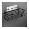 Matte Black SUS 304 Stainless Steel Shower Caddies One Layer Rustproof Wall Mount Bathroom Baskets Adhesive Hooks Corner Mounted
