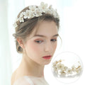 Bride Crown Tiara Handmade Bridal Tiara Wedding Hair Crown  Custom Leather Headband Crowns for Women