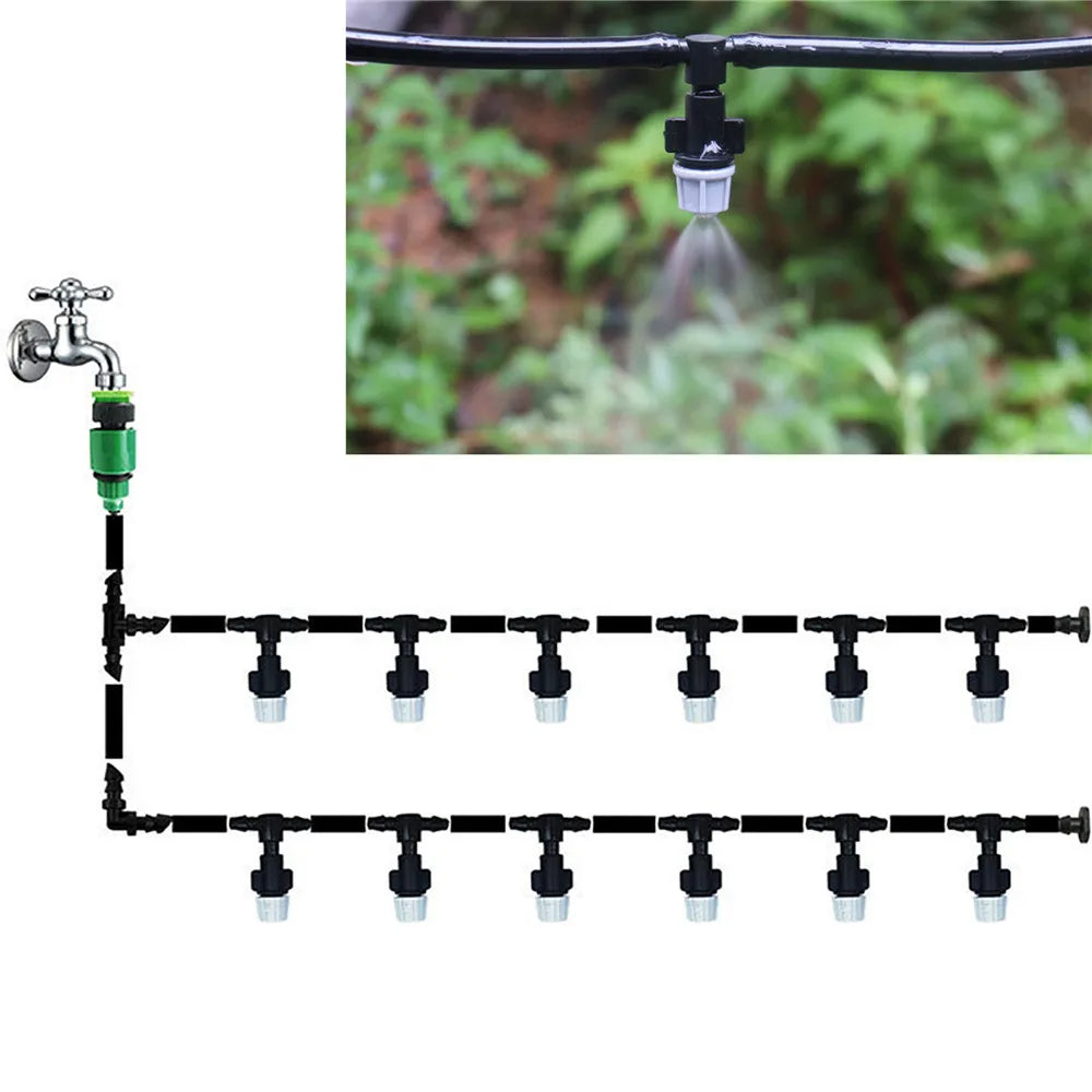 10M Portable Automatic Misting Watering Kit Garden Irrigation Spraying Fog Nozzles Kit