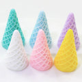 100pcs Mixed Color Ice Cream Cone Resin Cabochons Realistic Artificial Ice Cream Cones Embellishments for Craft Making