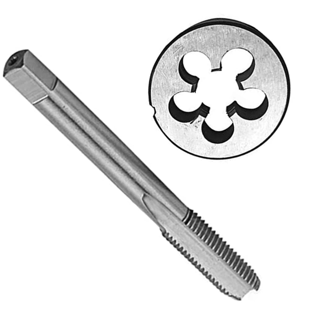 HUAZHICHUN 1PC 5/8-16UN Tap + 1PC 5/8-16UN Die  HSS Tap and Die Set Right Hand Tap