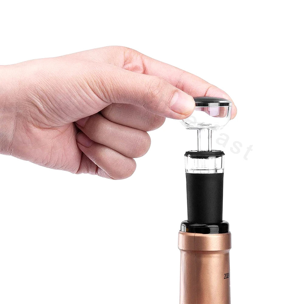 Most Popular Vacuum Wine Rubber Stoppers With Built in Vacuum Pump Leakproof Wine Bottle Sealer Silicone Vacuum Wine Stopper