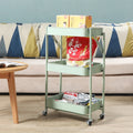 Three-layer Metal Shelving for Home Kitchen Bathroom Debris Storage Portable Foldable Trolley