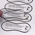 Custom Eco Friendly Biodegradable Self Adhesive Logo Sticker for Clothing Waterproof Vinyl Hygienic Underwear Bikini Exhibition