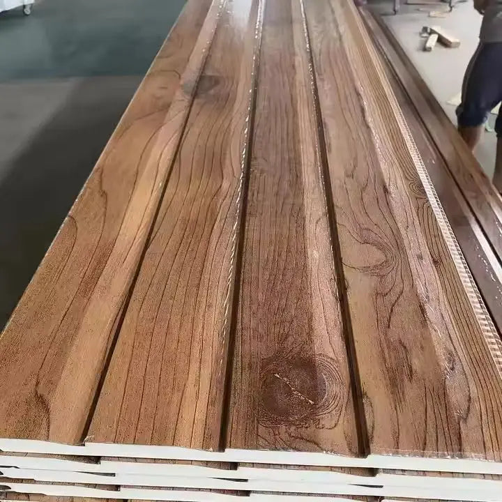 Modern Metal Cladding Wall Panels for Outdoor for Exterior Walls Roofs Warehouses Cold Rooms Workshops Kitchens Prefab Steel PU