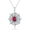 Wholesale New Style Luxury Rhodium Plated Sterling Silver Zircon Charm Pendant Necklaces for Women Engagement Wedding
