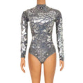 Sparkly Rhinestone Sequined Women One Piece Jumpsuits Pole Dance Clothing Exotic Dancewear Stripper Outfit Club Bodycon Bodysuit