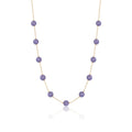Vintage Jewelry Stainless Steel Natural Stone Beads Necklace Gold 18K for Women