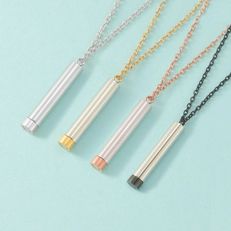 18k Gold Plated Hidden Message Locket Bar Necklace Blanks for Laser Engrave Women Stainless Steel Pendant Necklace