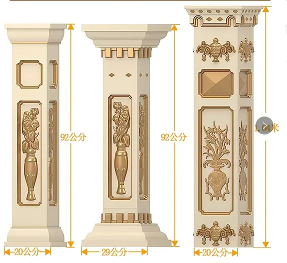 Reazone 2022 New Design Concrete Rail Mold Casting in Place Double Round Baluster Balustrade Plastic Concrete Mold