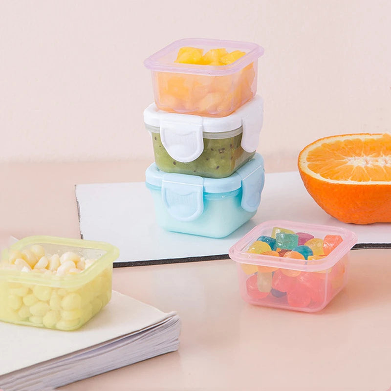 60ML Square Mini Food Storage Freezer Containers PP Plastic Airtight Storage Boxes Bins Freshness Preservation Mini Crisper