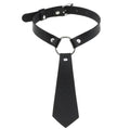 New Style Personalized Fashion Chain Necklace PU Leather Collar Tie Ring Collar Punk Bow Tie
