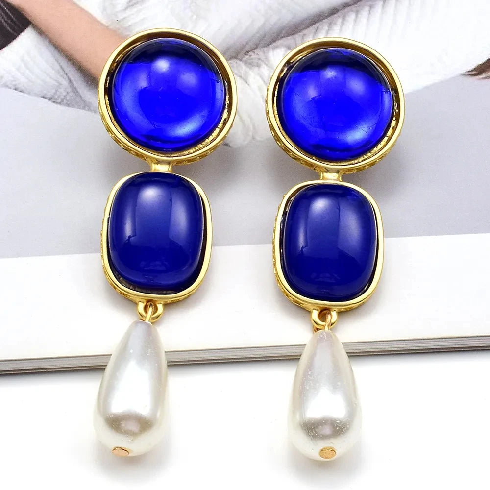 Kaimei Fashion Jewelry Fashion Trendy Resin Dangle Earrings for Women Simulated Pearl Drop Design Jewelry Earrings Accessories