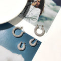 SSeeSY Custom Copper Brass Chunky Zircon Hoop Diamond Rhinestone Zirconia Crystal Fashion Jewelry Earrings Luxury for Women