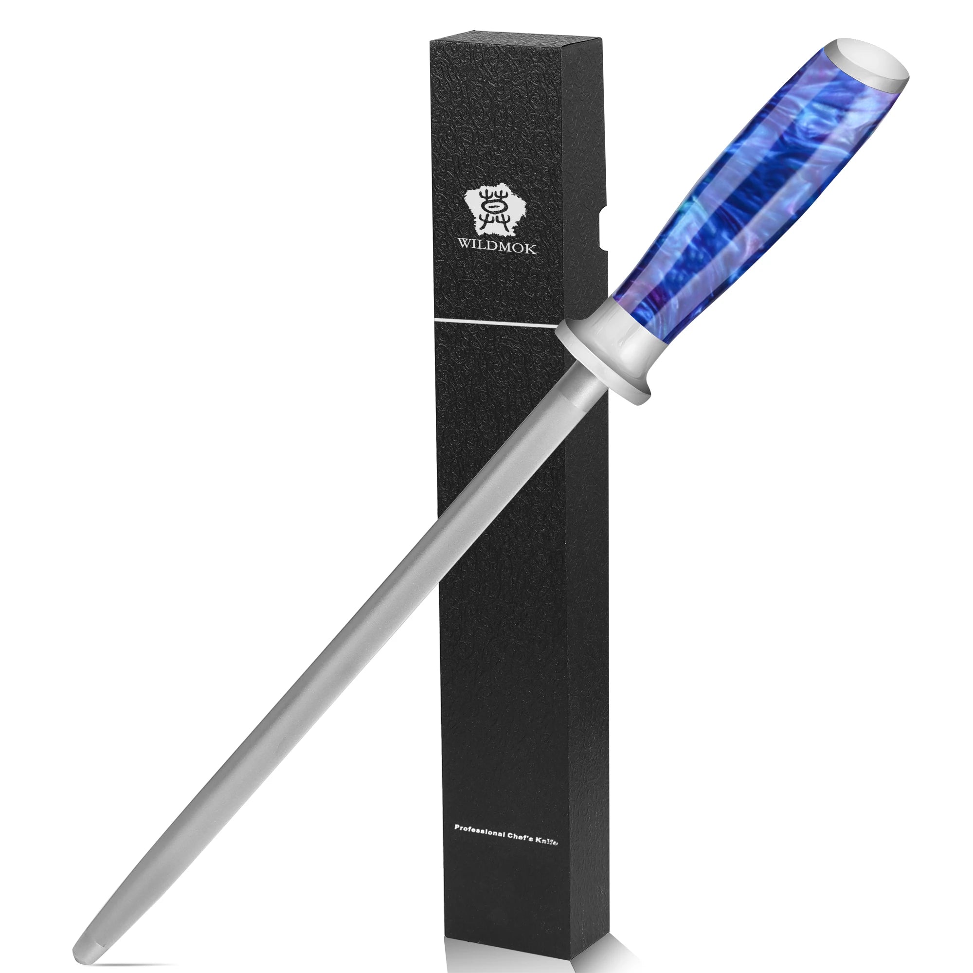 WILDMOK Exquisite 9 Inch High Carbon Steel Knife Sharpening Bar with Five Color Resin Handle Multiple Colors Available