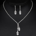 Minimalist Tennis Drop Jewelry Set Rhinestone Necklace Earrings Jewelry Set Bridal Wedding Jewelry Sets