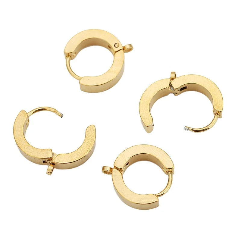 Huggie Hoop Earrings Hooks Clips DIY Jewelry Punk Hiphop Making Supplies Accessories Ear Post Components