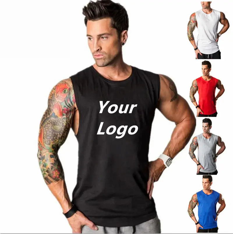 Wholesale Custom Blank Gym Clothing Fitness Workout Back Mens Singlet Tank Top Stringer Mens Activewear