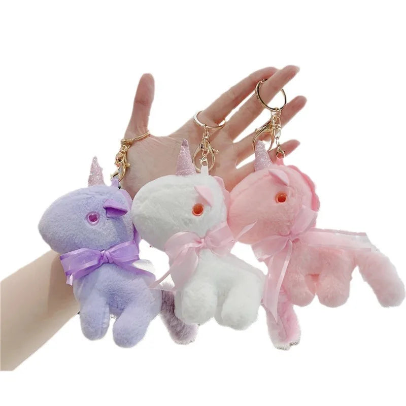 Plush Unicorn Keychain Stuffed Animals Toys Backpack Pendant Valentine's Day Birthday Wedding Party Gifts Cute Peluches Keychain