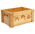 Bamboo Rectangle Eco-Friendly Dog Toy Box & Pet Food Storage Crates for Storing Cat and Dog Toys Dog Clothes Pet Snacks