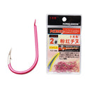 Wholesale Bulk Package High Carbon Steel Pink Barbed Rock Flatted Fishing Hook Circle Shape for Stream River Lake Use