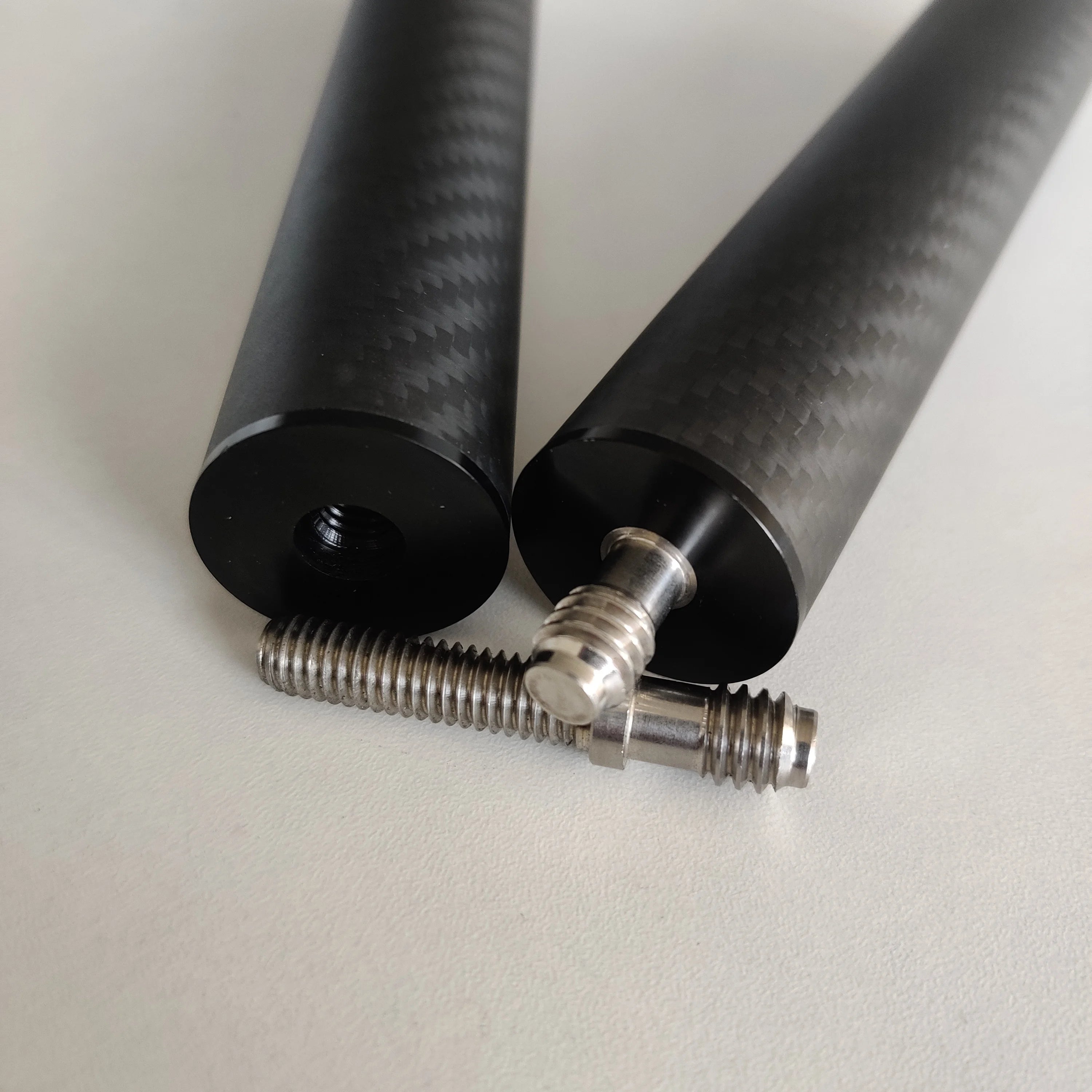 Carbon Tube Factory Carbon Fiber Snooker Cue Extension Carbon Pool Cue Extension with Screw