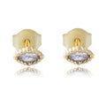 China Woman Brand Marquise Cut Eye Ear Studs Sparkly Earring Silver Bridesmaid Earring for Woman