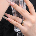 Chris April Simple Jewelry Tungsten Stainless Steel PVD Gold Plated Scratch Resistant Anti-corrosion Thin Knuckle Finger Ring