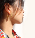 Geometric Square Retangular Shape Braided Stainless Steel C Shape Hoop Stub Earrings